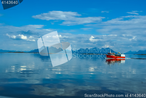 Image of Red fishing boat
