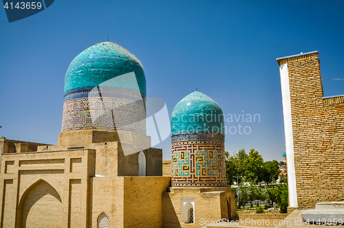 Image of Columns and blue tops