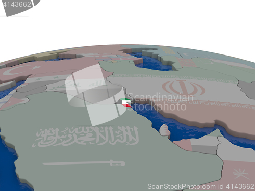 Image of Kuwait with flag