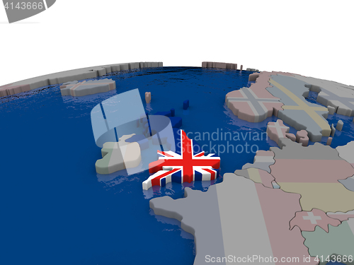 Image of United Kingdom with flag
