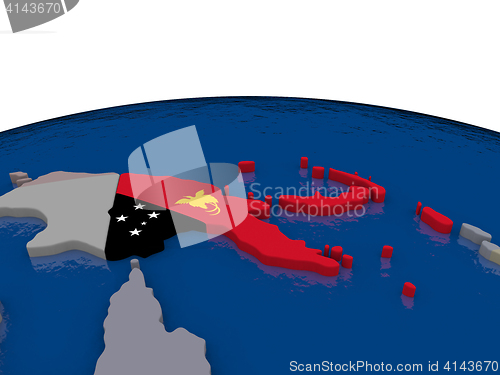 Image of Papua New Guinea with flag