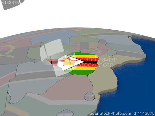 Image of Zimbabwe with flag