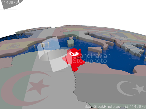 Image of Tunisia with flag