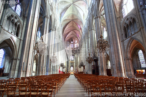 Image of The Beautiful Nave of Cathedral Saint-Etienne in Bourges