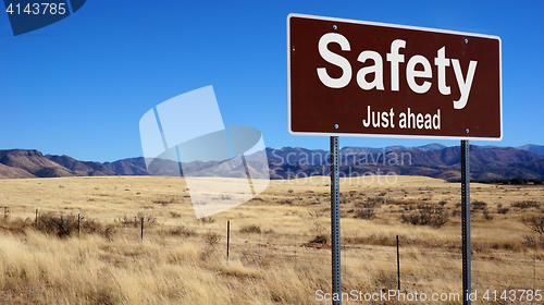 Image of Safety brown road sign