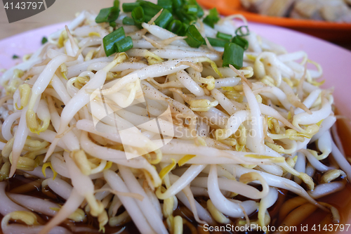 Image of Fresh bean sprouts at local restaurant in Ipoh