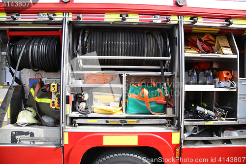 Image of Rescue Equipment Inside packed inside a fire truck