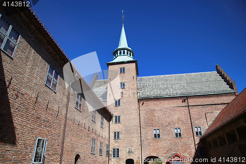 Image of View of Akershus medieval fortress and castle in Oslo, Norway