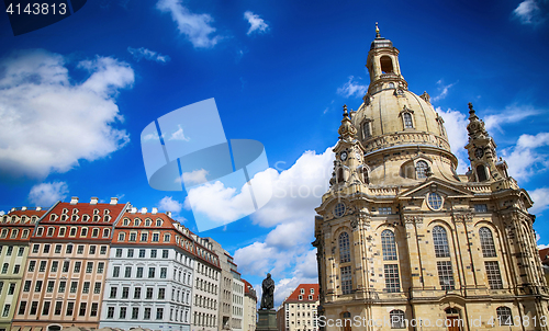 Image of Neumarkt Square at Frauenkirche (Our Lady church) in the center 