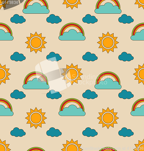 Image of Old Seamless Pattern with Weather Symbols