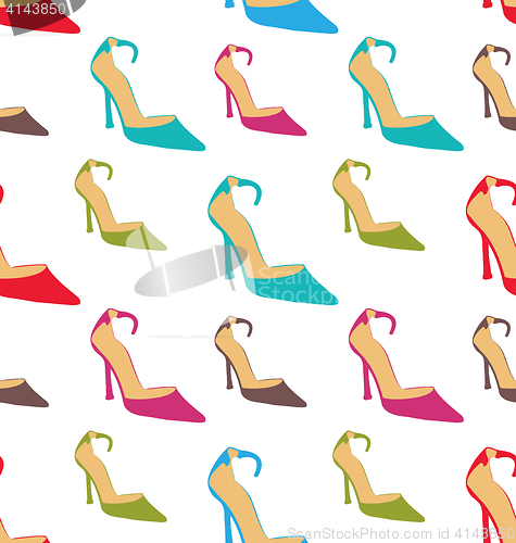 Image of Seamless Texture with Women Summer Shoes