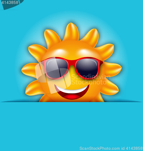 Image of Cool Summer Sun in Sunglasses, Beautiful Card