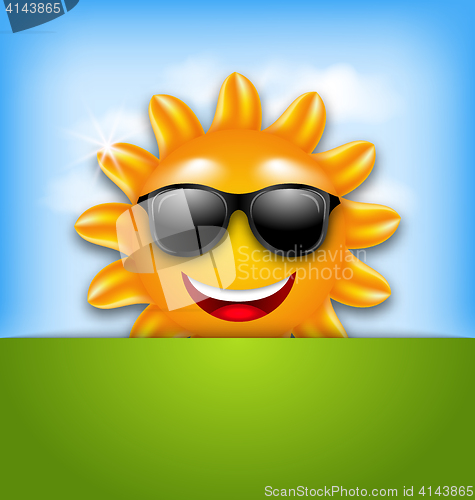 Image of Cool Happy Summer Sun in Sunglasses