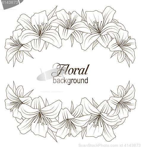 Image of Floral Background with Beautiful Lilies