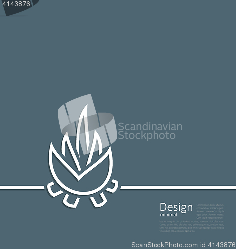 Image of Illustration logo of bonfire, symbol of camping, simple flat sty