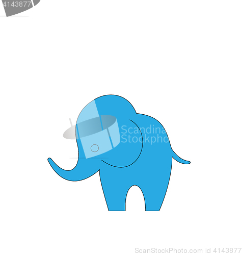 Image of Cartoon Elephant Isolated on White Background
