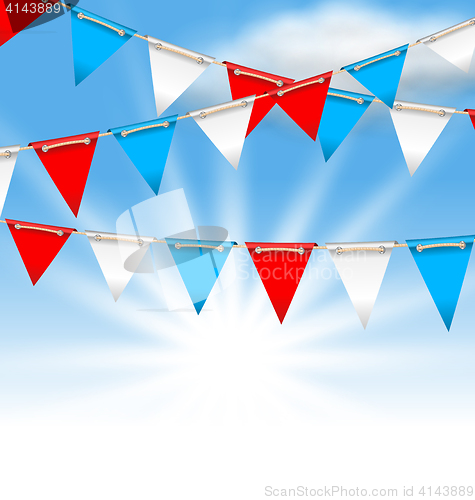 Image of Bunting Flags for American Holidays, Patriotic Colors of USA