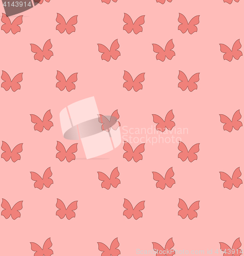 Image of Seamless Texture with Butterflies, Cute Vintage Background