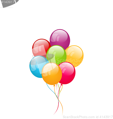 Image of Bunch colorful balloons isolated on white background