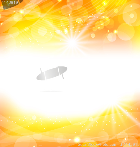 Image of Abstract orange background with sun light rays