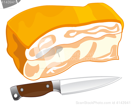 Image of Piece of the fat and knife