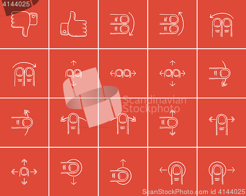 Image of Technology sketch icon set.