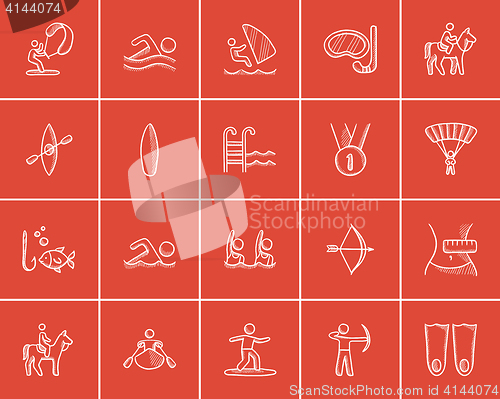 Image of Sport sketch icon set.