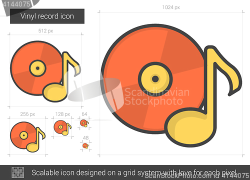 Image of Vinyl record line icon.