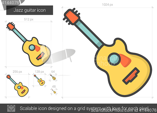 Image of Jazz guitar line icon.