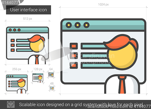 Image of User interface line icon.