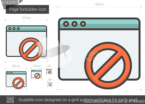 Image of Page forbidden line icon.