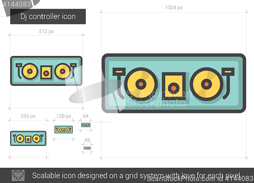 Image of Dj controller line icon.