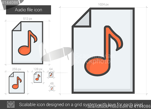 Image of Audio file line icon.