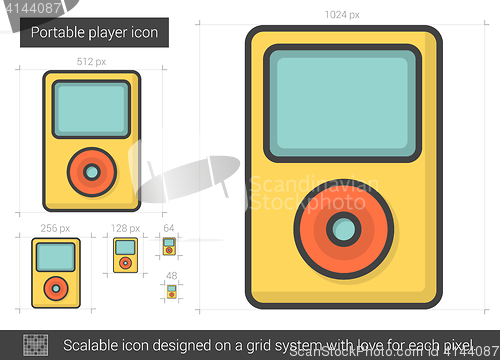 Image of Portable player line icon.