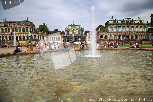 Image of DRESDEN, GERMANY – AUGUST 13, 2016: Tourists walk and visit Dr