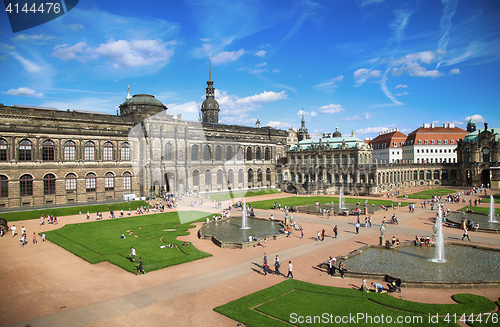 Image of DRESDEN, GERMANY – AUGUST 13, 2016: Tourists walk and visit Dr