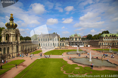 Image of DRESDEN, GERMANY – AUGUST 13, 2016: Tourists walk and visit Dr