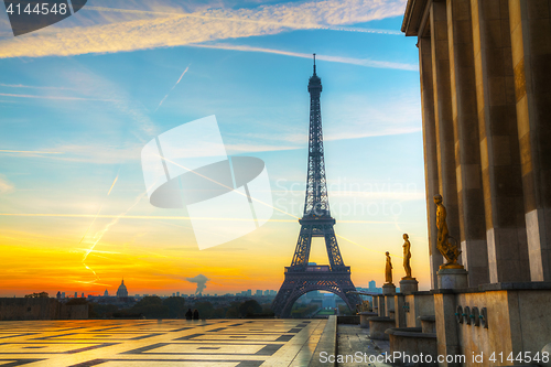 Image of Cityscape of Paris with the Eiffel tower