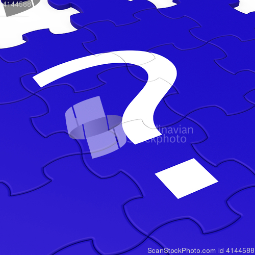 Image of Question Mark Puzzle Shows Interrogations\r