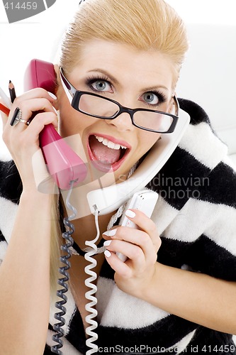 Image of screaming businesswoman