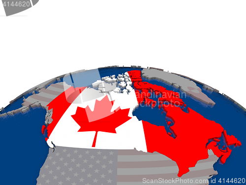 Image of Canada with flag