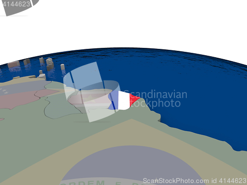 Image of French Guiana with flag