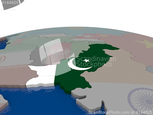 Image of Pakistan with flag