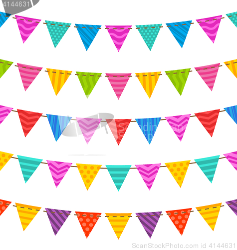 Image of Group Hanging Bunting Party Flags