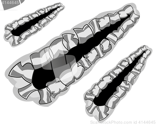 Image of Torn slot in metal