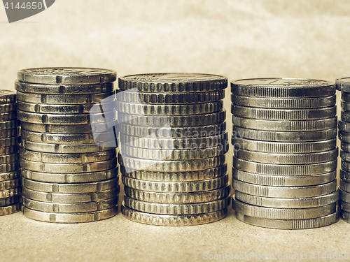 Image of Vintage Euro coins pile