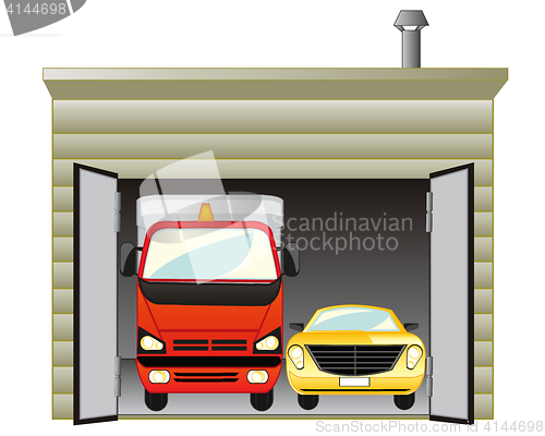 Image of Garage with car