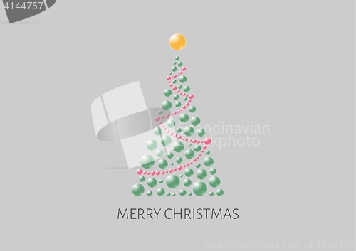 Image of christmas poster with abstract bubble tree