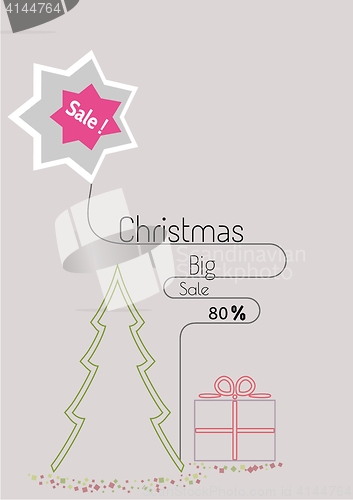 Image of christmas special offer sale poster in flat style