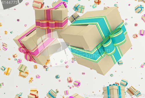 Image of background with falling presents